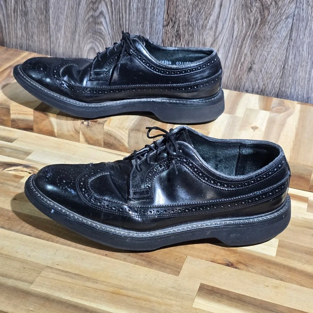 Stuart‎ McGuire 8 D Spring-Step Cushion Black Wingtip Brogue Oxford Made in USA